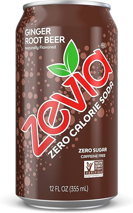 Zevia Zero Calorie Soda, Ginger Root Beer, 12 Fl Oz Cans (Pack of 24) | Amazon (US)