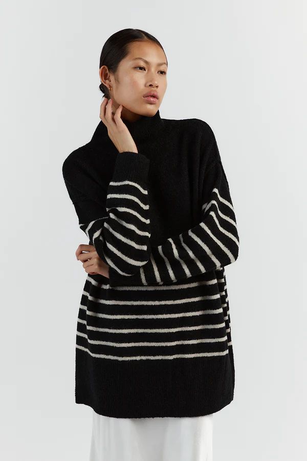 BROOKLYN BLACK/STONE STRIPE JUMPER | DISSH