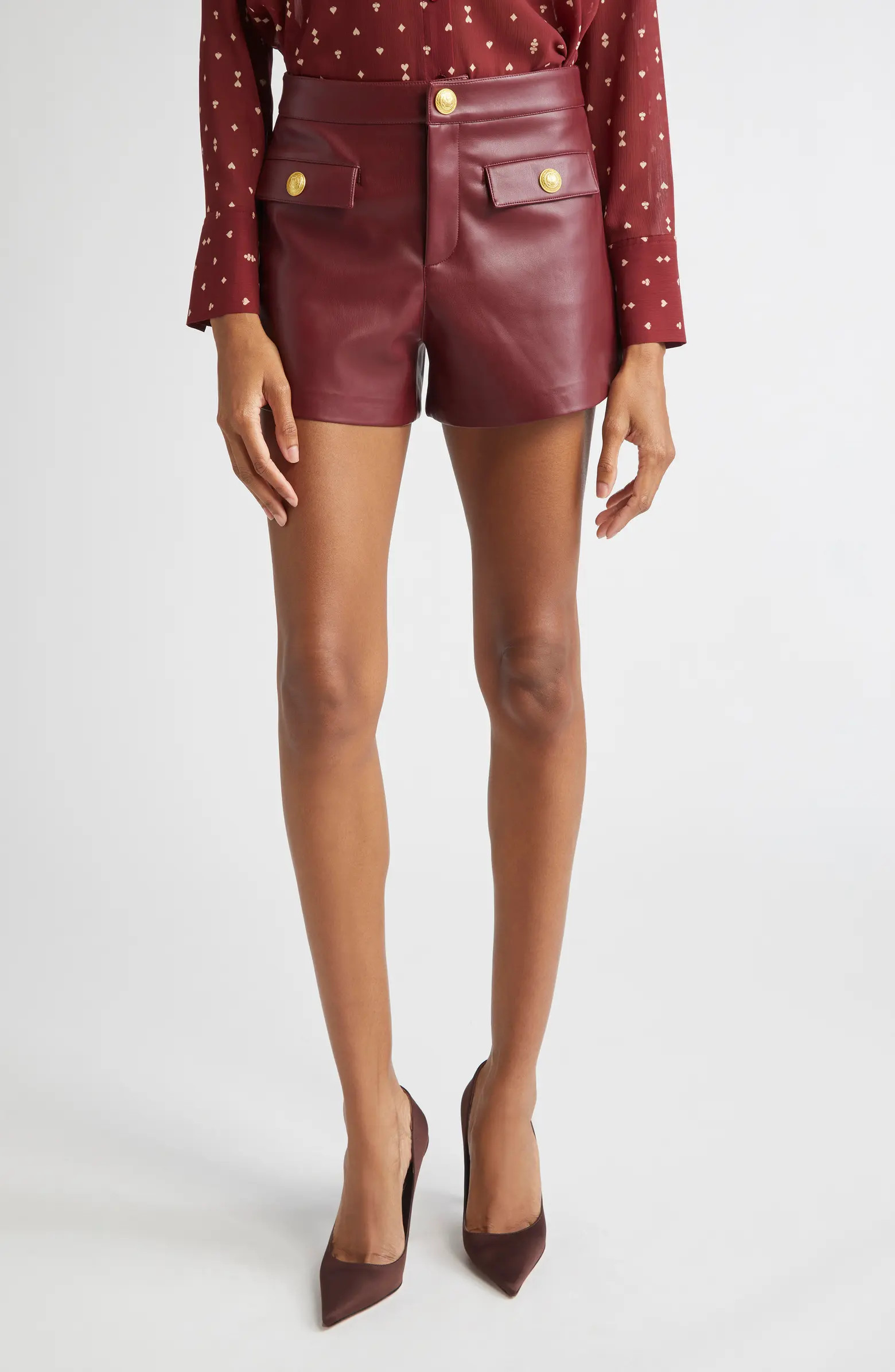 L'AGENCE Dionne Faux Leather Shorts | Nordstrom | Nordstrom