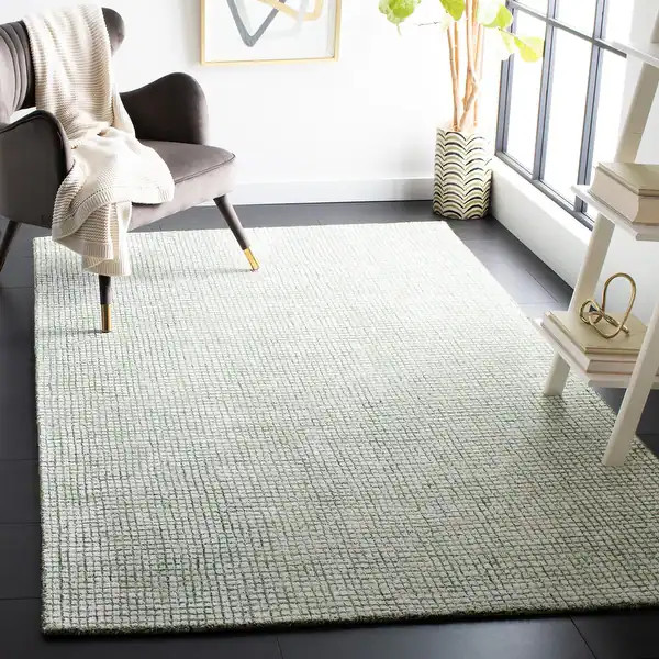 SAFAVIEH Handmade Abstract Jane Modern Viscose Rug - 8' x 10' - Ivory/Green | Bed Bath & Beyond