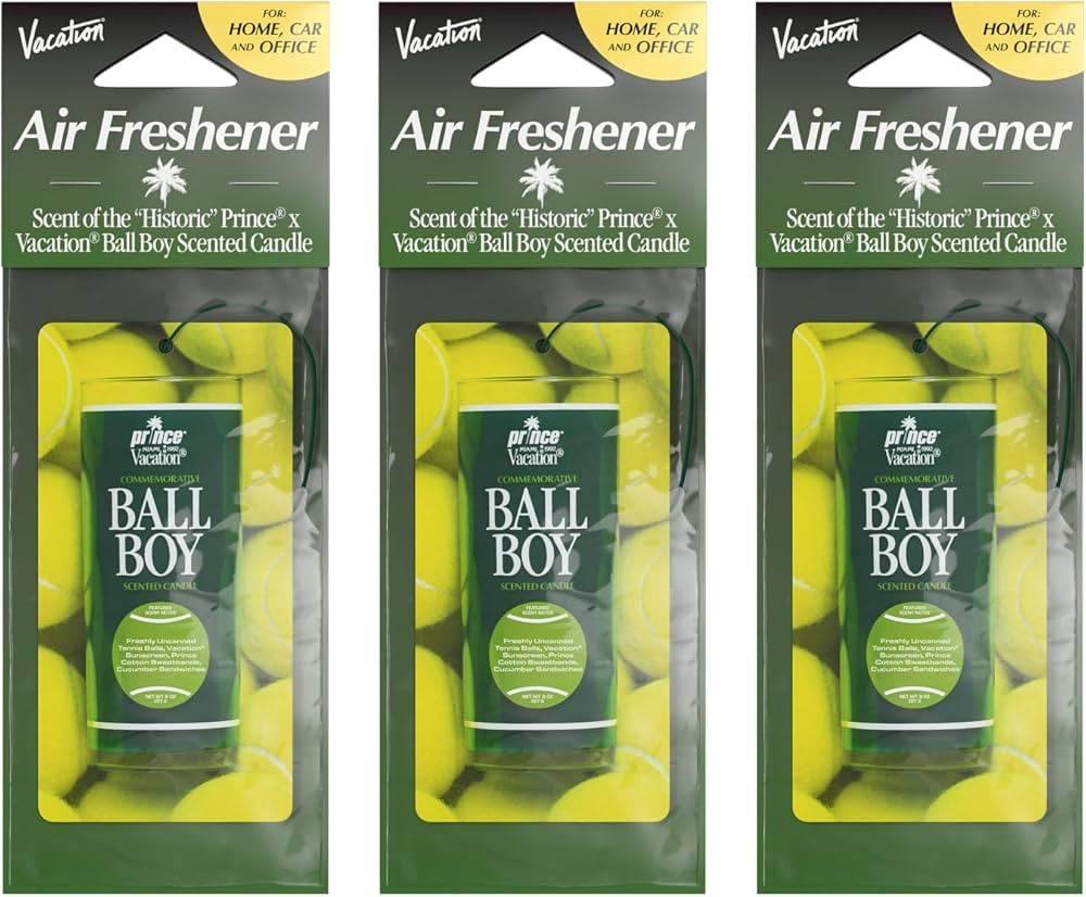Ball Boy Tennis Scented Air Freshener 3-Pack by Prince x Vacation Sunscreen, Exclusive Ball Boy C... | Amazon (US)
