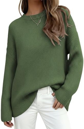 PRETTYGARDEN Womens Fall Sweaters 2025 Casual Chunky Crewneck Long Sleeve Ribbed Knit Oversized P... | Amazon (US)