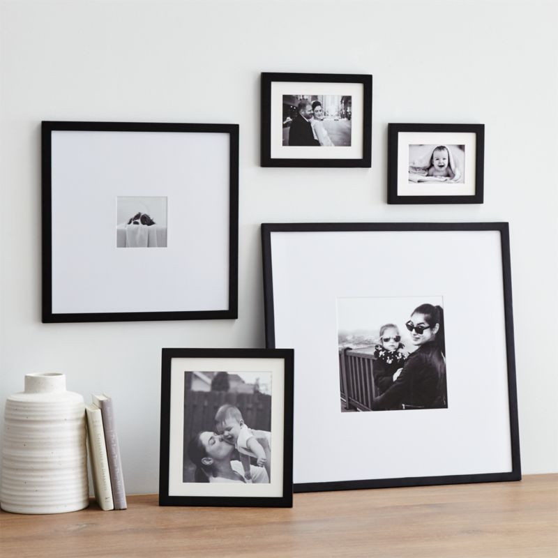 5-Piece Matte Black Picture Frame Set | Crate & Barrel