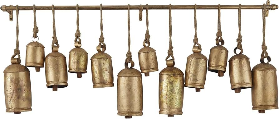 Deco 79 Rustic Metal Cowbell Decorative Bells, 12", 15", 20"H, Bronze | Amazon (US)