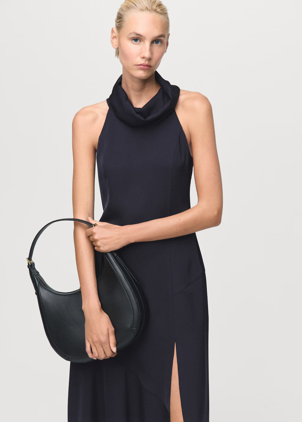 Draped neck dress with opening - Women | MANGO USA | Mango (US/MX/AU)
