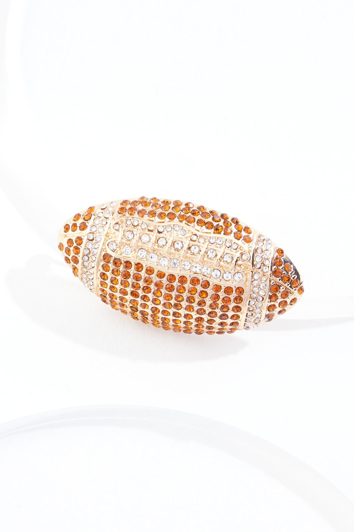 Glass Embellished Football Brooch | Cato Fashions