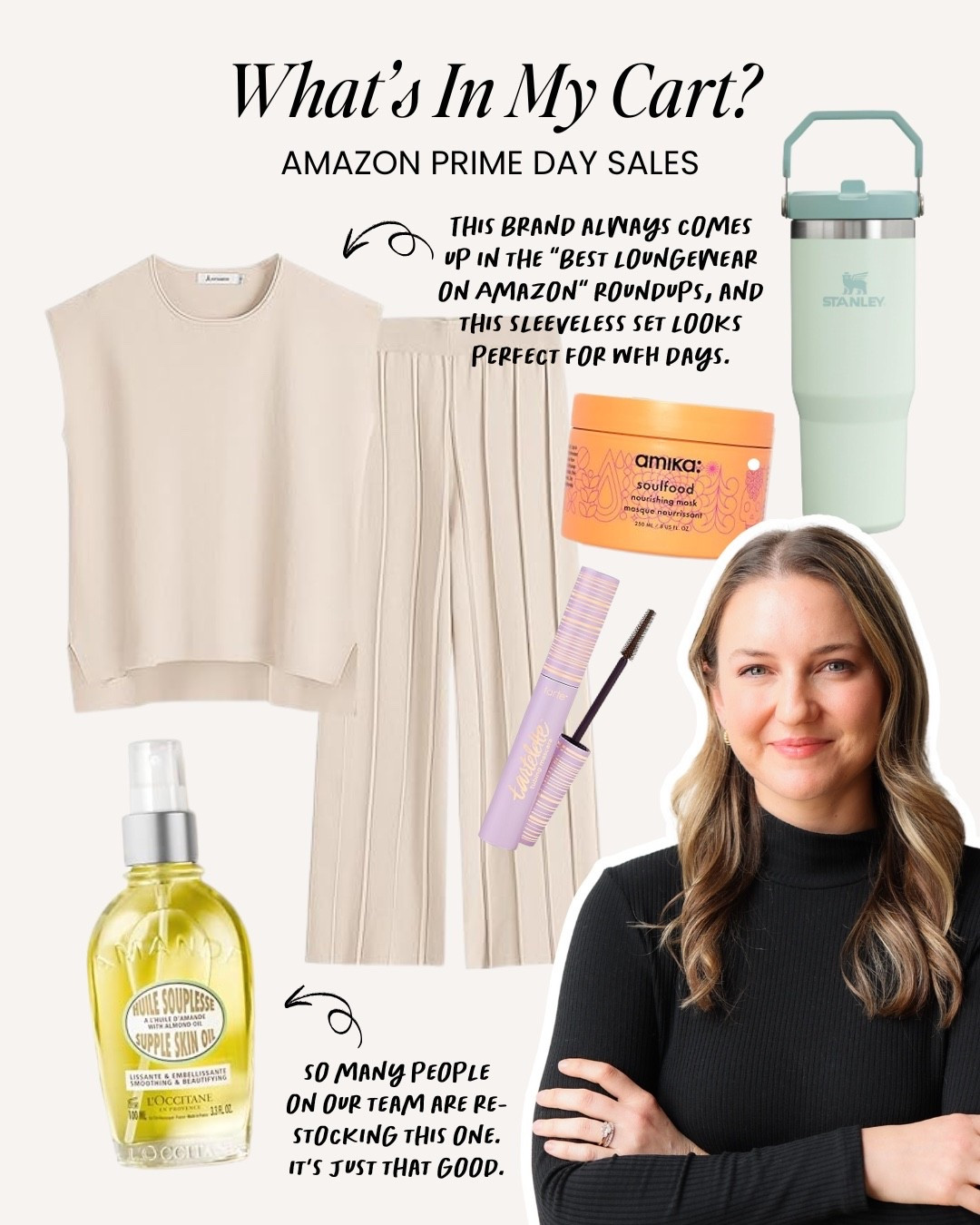 AMAZON PRIME DAY MUST-HAVES FROM OUR EDITORS! On Meagan's list: My favorite tubing mascara in brown, 40% off! || I've been wanting to try this hair mask after reading a review about it on The Everygirl, and at 30% off it feels like the perfect time to test it out! || This skin oil is a restock for me—This whole line of products is so so good. || This brand always comes up in the "best loungewear on Amazon" roundups, and this sleeveless set looks perfect for WFH days. || Adding this large leakproof Stanley to my cart for all of my upcoming summer travel!

#LTKFindsUnder50