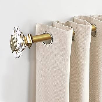 1 inch Curtain Rods for windows 72-144", with Square Crystal Diamond Finials, Single Rod Adjustab... | Amazon (US)