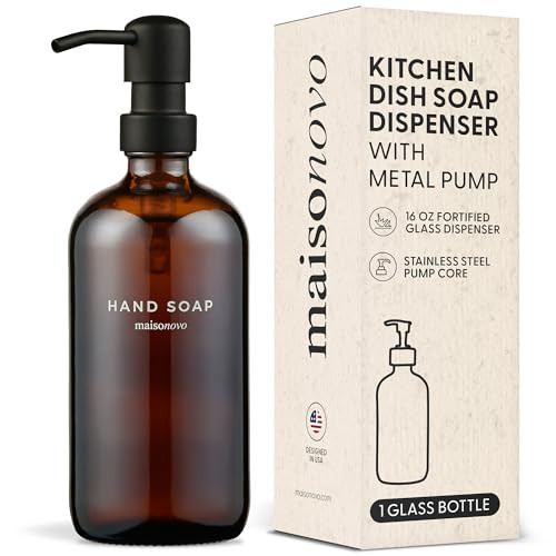 MaisoNovo Soap Dispenser 1-Piece Set | 16.9oz Amber Bottles with Black Plastic Pumps | Amazon (US)