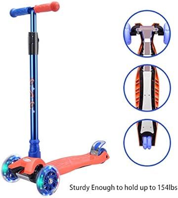 WV WONDER VIEW Kick Scooter Kids Scooter 3 Wheel Scooter, 4 Height Adjustable Pu Wheels Extra Wid... | Amazon (US)