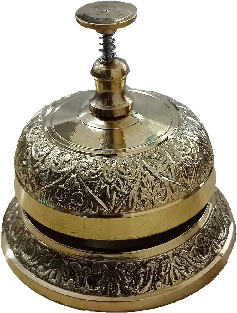 Victorian Style Service Desk Bell Ornate Solid Brass Hotel Counter Bell Desk Bell Service Bell fo... | Amazon (US)