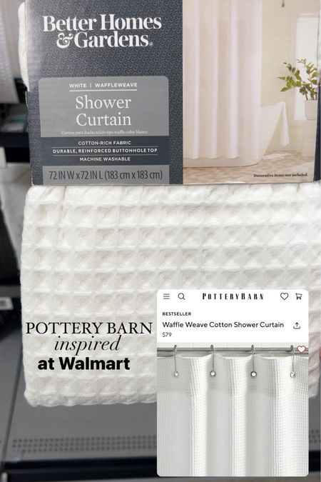 Pottery Barn Inspired at Walmart | Walmart finds | Walmart home | Walmart | home decor | the look for less | waffle knit | waffle weave | bathroom decor | shower curtain 

#LTKsalealert #LTKhome #LTKfindsunder50