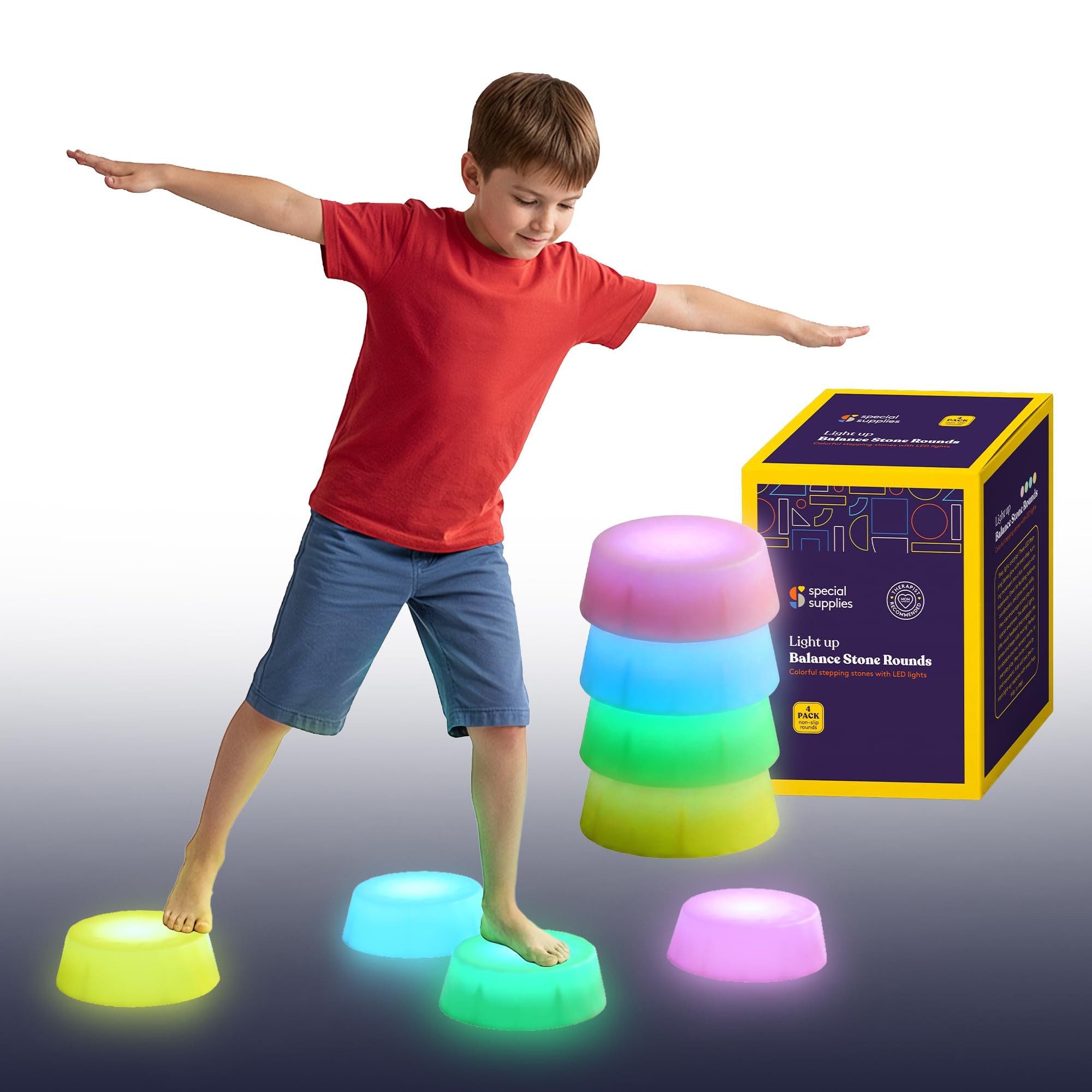 Special Supplies LED Stepping Stones for Kids -Light-Up Balance Blocks- Coordination & Balance fo... | Amazon (US)