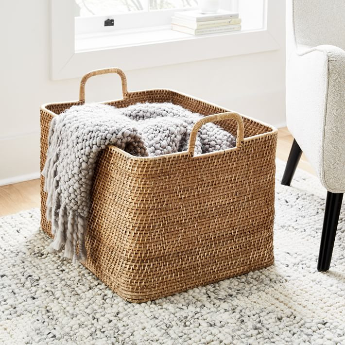 Modern Weave Rattan Baskets | West Elm (US)
