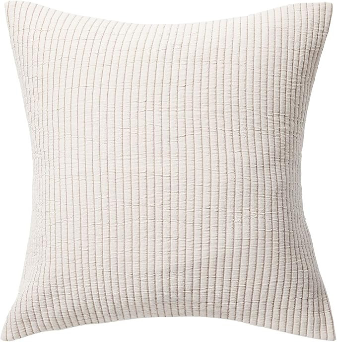 Nate Home by Nate Berkus Cotton Matelasse Euro Sham | Lightweight and Breathable, All-Season Thro... | Amazon (US)