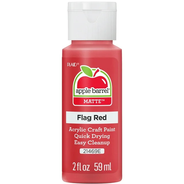 Apple Barrel Acrylic Craft Paint, Matte Finish, Flag Red, 2 fl oz | Walmart (US)