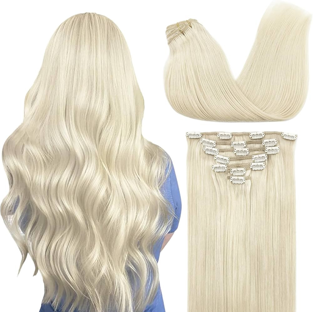 GOO GOO Clip in Hair Extensions Real Human Hair, Remy Human Hair Extensions Clip ins for Women, N... | Amazon (US)