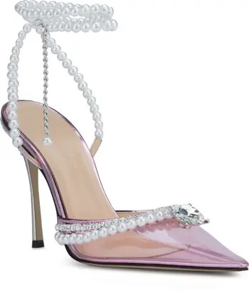Mach & Mach Diamond of Elizabeth Imitation Pearl Pointed Toe Pump | Nordstrom | Nordstrom