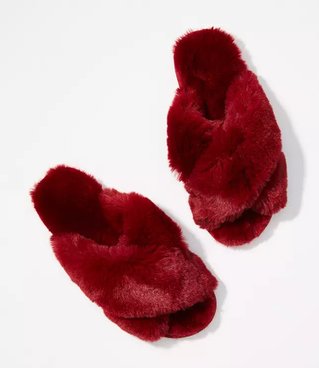 Faux Fur Slide Slippers | LOFT