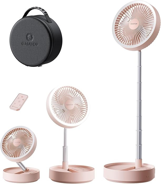 Portable Pedestal Fan 16000mAh Battery [Max 74h Runtime], Foldable Oscillating Standing Fan, Coll... | Amazon (US)