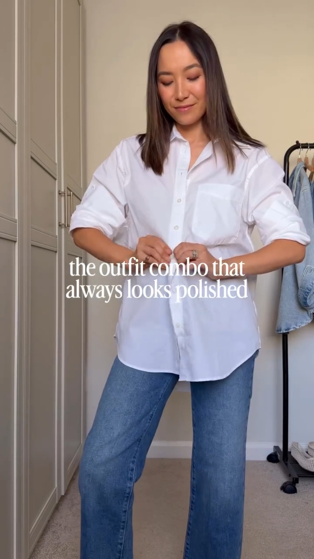 Elevated classics 

Gap poplin big shirt - runs big sized down, xs 
Paige jeans - 25 petite, on sale 
Coach bag - on sale 
SOPHIYA Lucy & Alexa chain 

Classic style, classic outfit, workwear, style over 30, the best button down

#LTKootd #LTKSeasonal #LTKgrwm