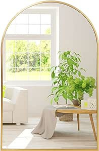 Amgngala Gold Arched Mirror 20" x 30" Gold Wall Mirror for Bathroom, Arch Mirror Gold Mirror for ... | Amazon (US)
