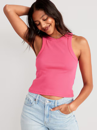 Rib-Knit Cropped Tank Top for Women | Old Navy (US)