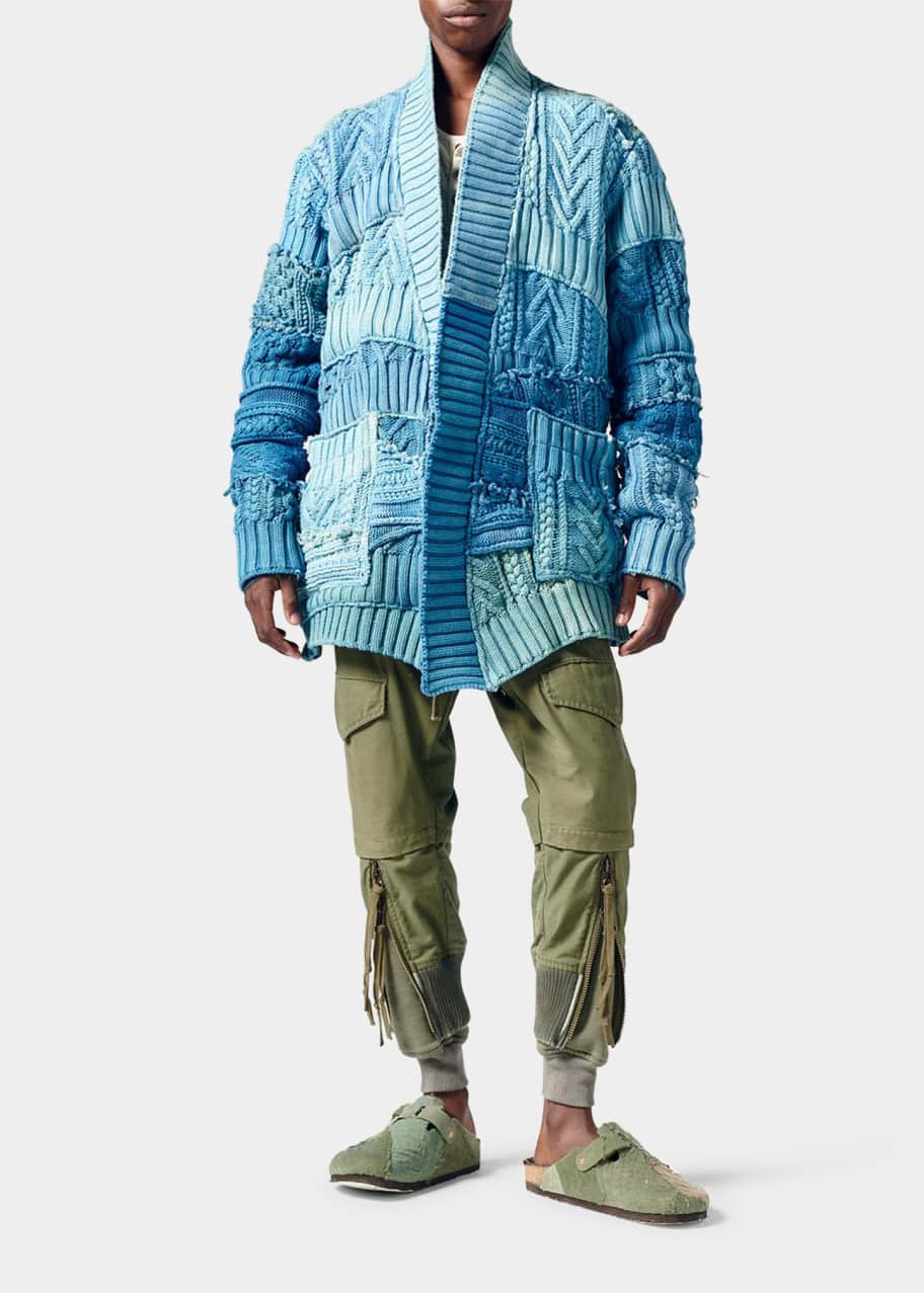 Men's Patchwork Fisherman Cardigan Sweater | Bergdorf Goodman
