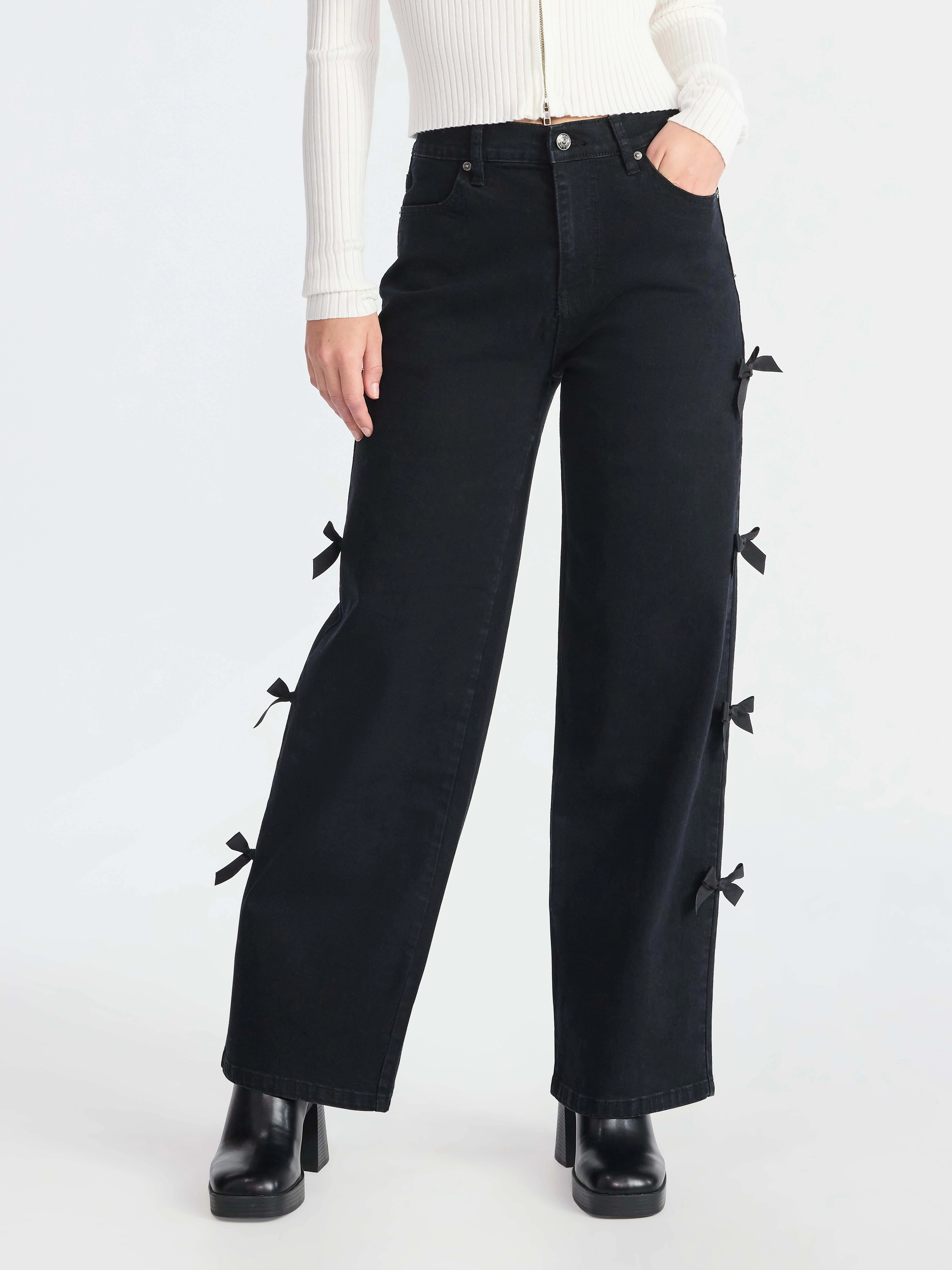 Madden NYC Women's Bow Jeans | Walmart (US)