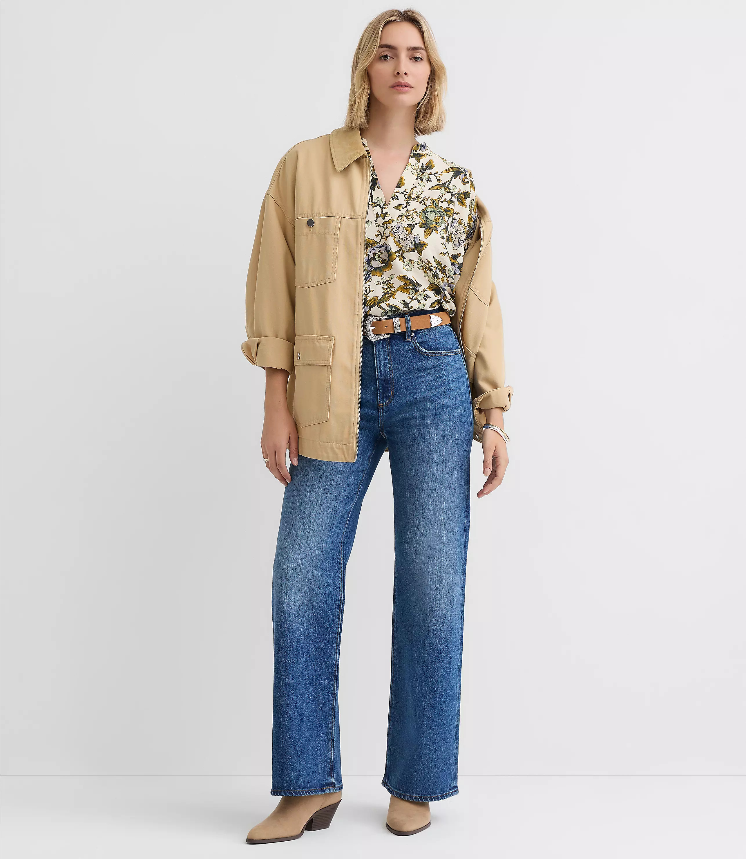 High Rise Wide Leg Jeans in Vintage Dark Wash | LOFT