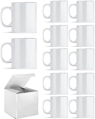 Sublimation Mugs, Sublimation White Coffee Mugs Tazas Para Sublimacion Blank 11 OZ With Box for f... | Amazon (US)
