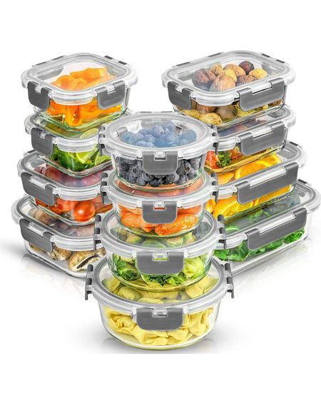 JoyJolt JoyFul 24pc Borosilicate Glass Storage Containers with Lids. 12 Airtight, Freezer Safe Food Storage Containers, Pantry Kitchen Storage Containers, Glass Meal Prep Container for Lunch

#LTKhome #LTKxPrimeDay #LTKFitness