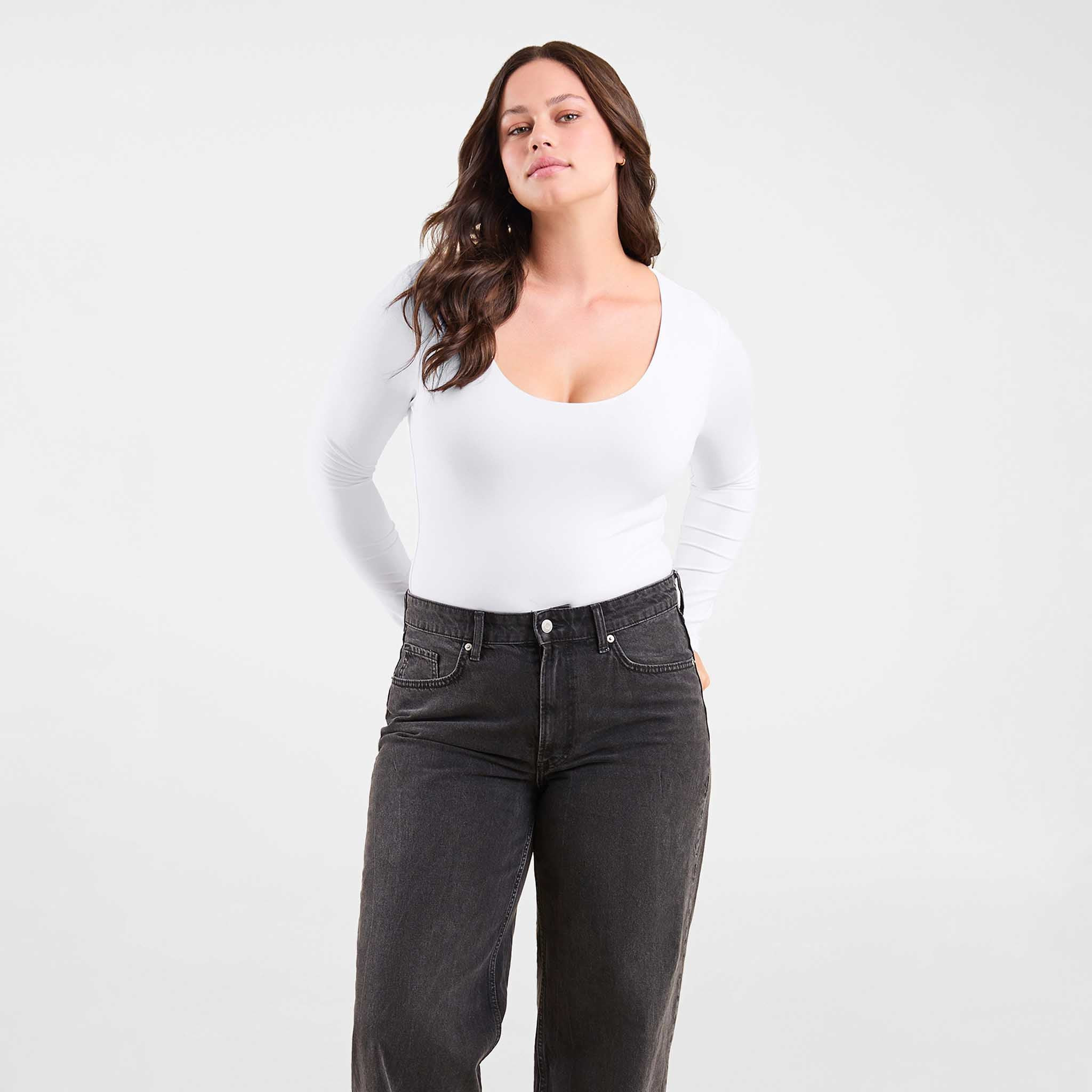 Long Sleeve Scoop Neck Bodysuit | Nuuds US