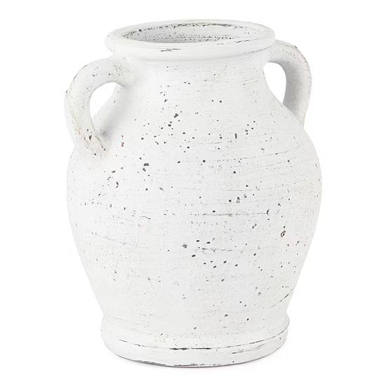 Linden Street 10" White Terracotta Vase | JCPenney