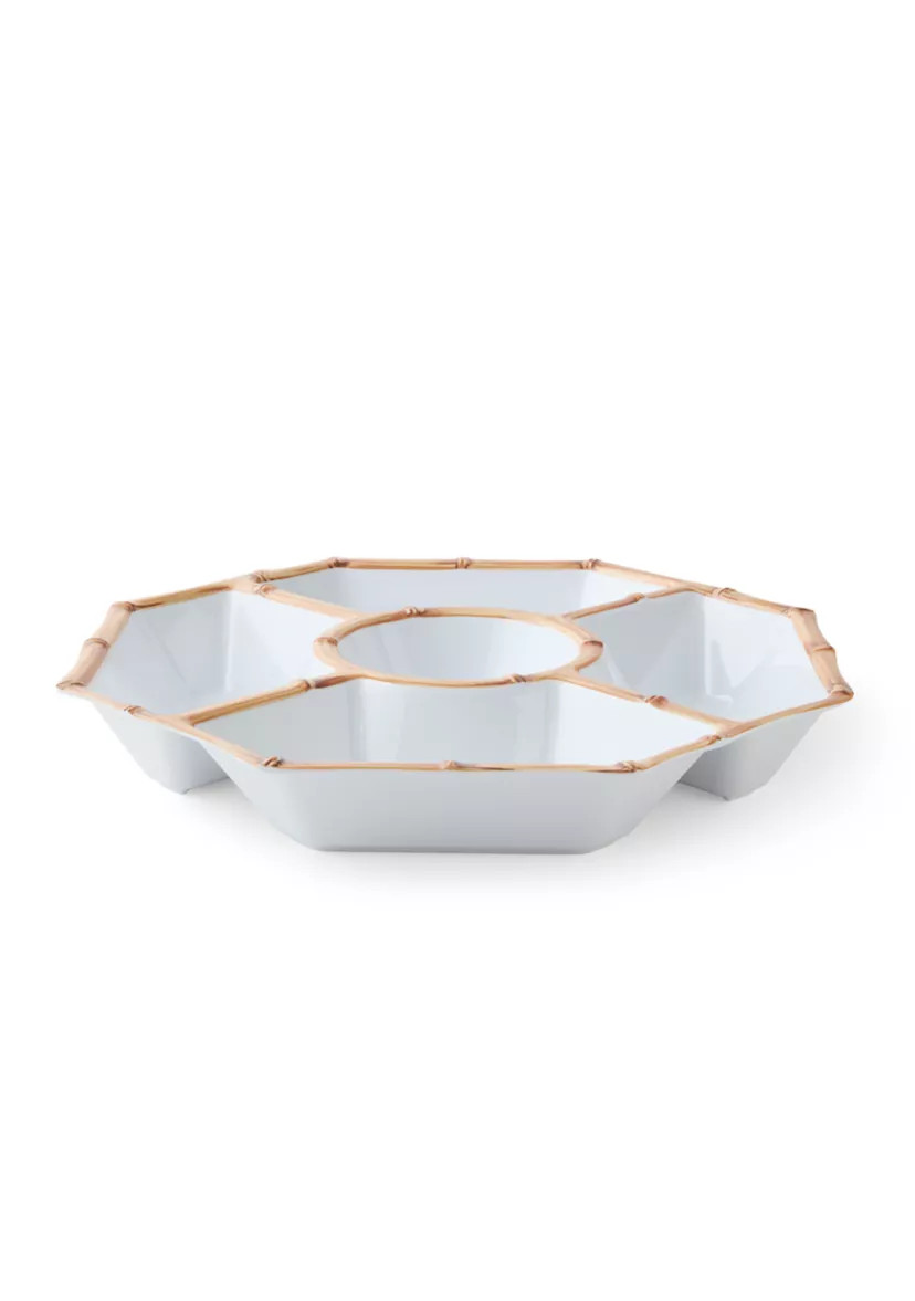 Bamboo Melamine Chip and Dip Holder | Belk