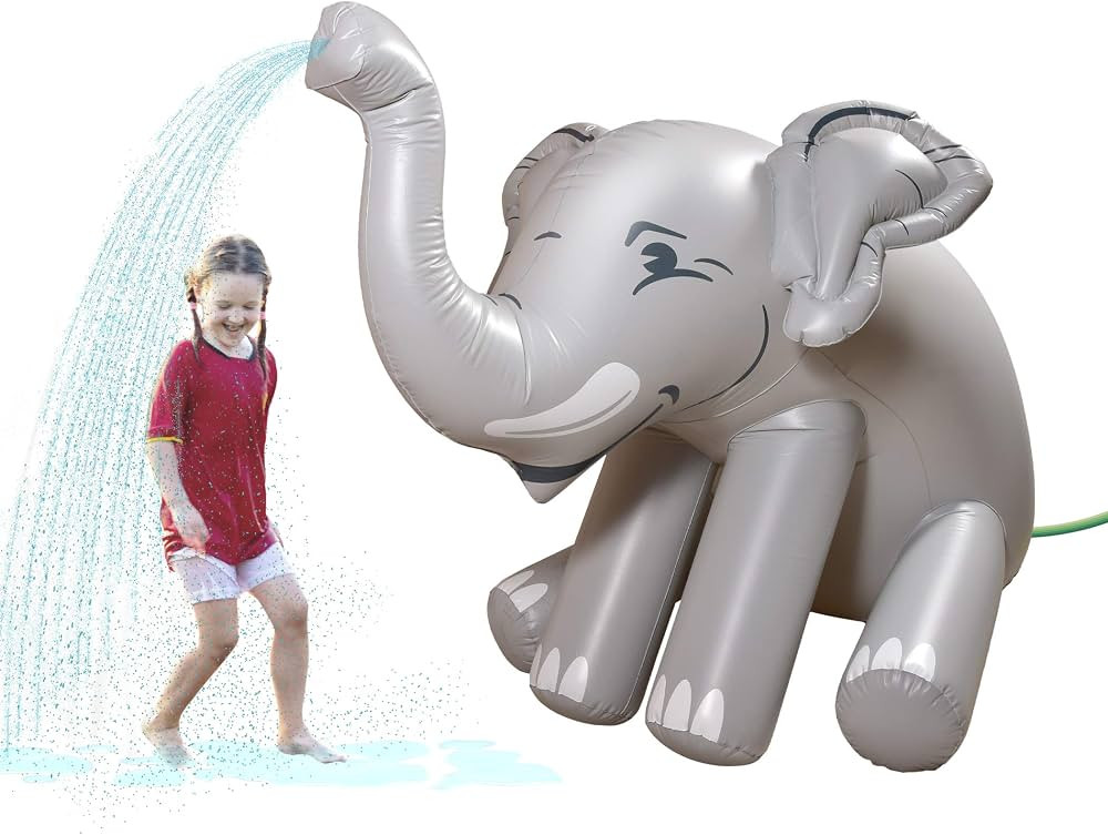 GoFloats Giant Inflatable Elephant Party Sprinkler 5 Feet Tall Yard Sprinkler for Kids Summer Fun | Amazon (US)