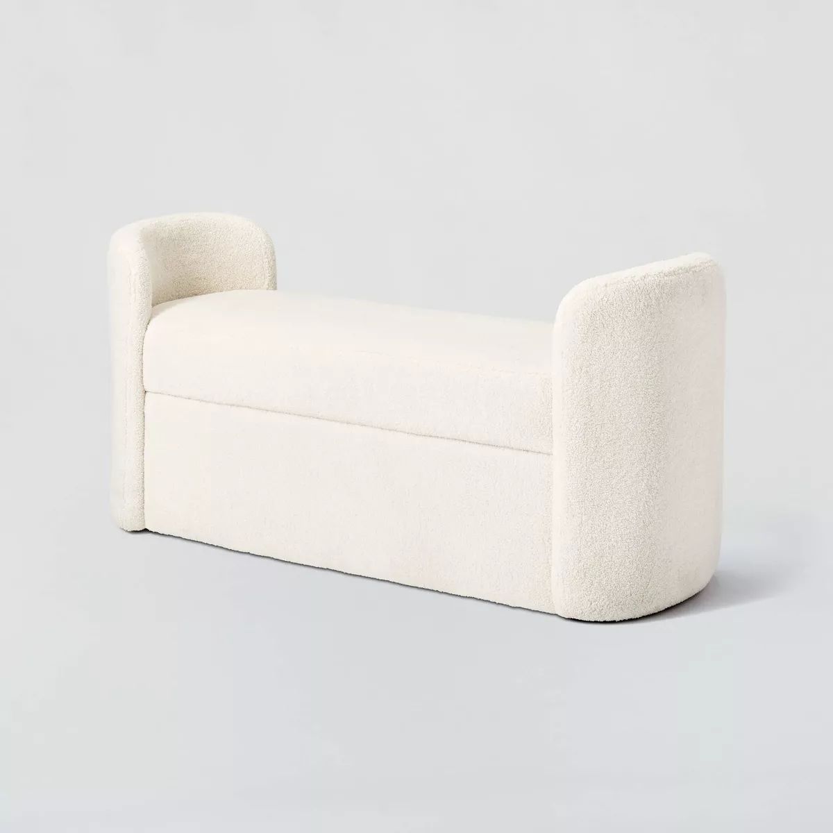 Springdell Rounded Bench Cream Faux Shearling - Threshold™ designed with Studio McGee | Target