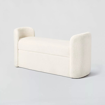 Springdell Rounded Faux Shearling Bench