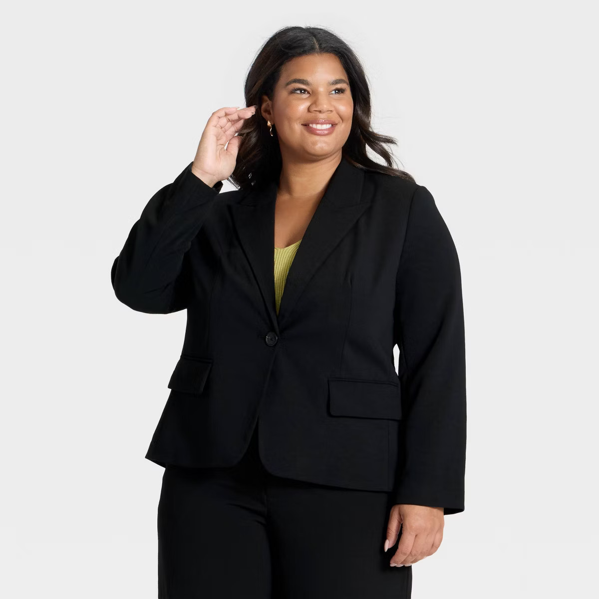 Women's Signature Crepe Fitted Blazer - A New Day™ Black XS | Target
