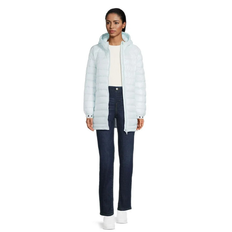 Swiss Tech Women's Hooded Mid Length Puffer Jacket, Sizes XS-3X | Walmart (US)