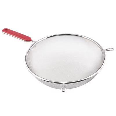 Unique Bargains Stainless Steel Mesh Strainer Long Handle Strainer for Kitchen 7.9" Dia Red 1 Pc | Target