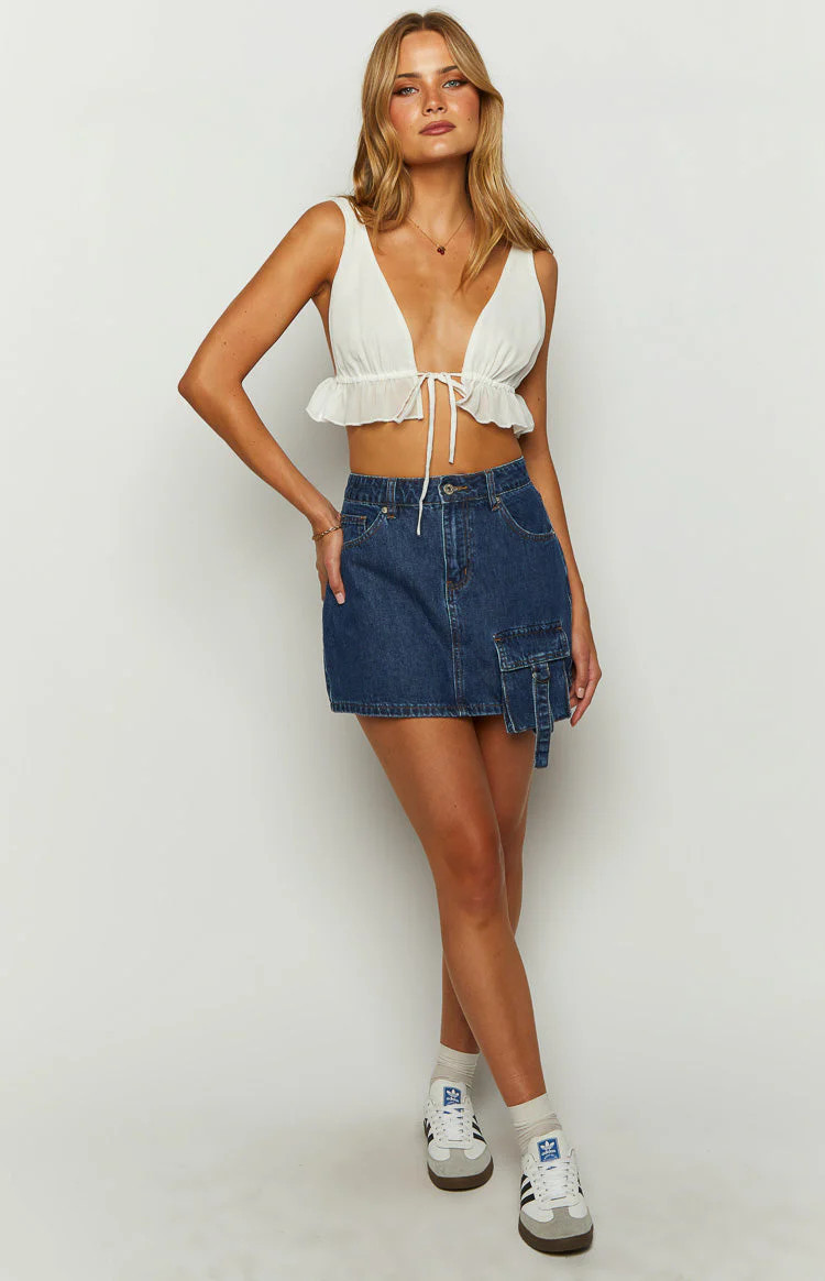 Brightside Dark Wash Denim Mini Skirt | Beginning Boutique (US)