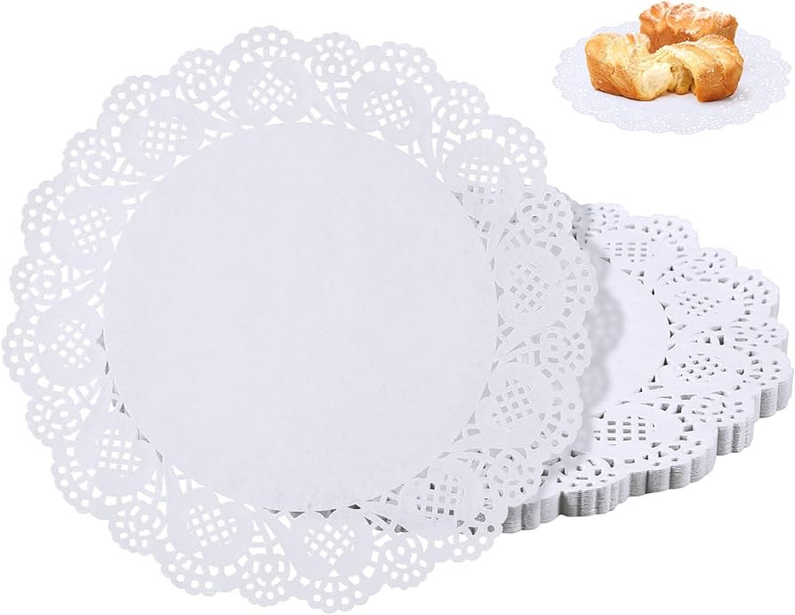 100 Pieces Paper Doilies, 12 Inch Doilies for Food, Disposable Lace Paper Doilies for Tables, Rou... | Amazon (US)