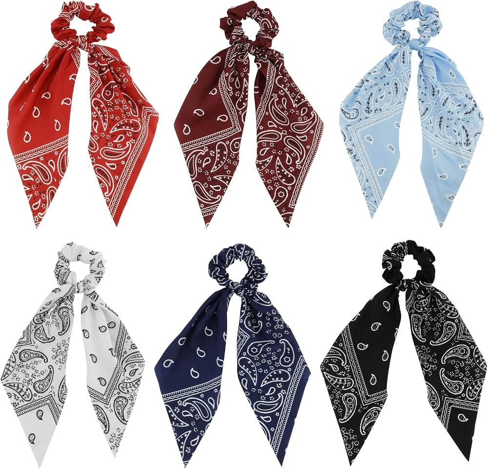 Hair Scarf Scrunchies, TOBATOBA Paisley Hair Scrunchies for Women's Hair Ponytail Scarf Scrunchie... | Amazon (US)