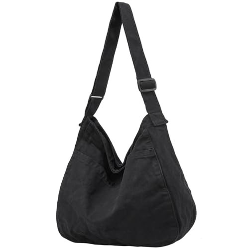 DAINAOTM Canvas Tote Bag Casual Hobo Crossbody Shoulder Bag for Women and Men Large Purse Messenger Bag Travel Work | Amazon (US)