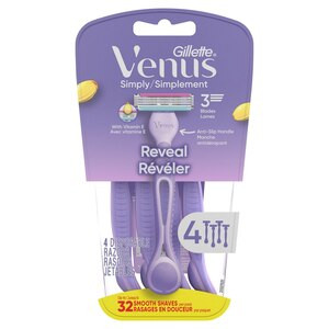 Gillette Venus Simply 3 Reveal Disposable Razors, 4 CT | CVS Health