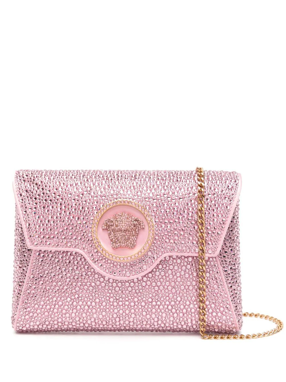 Versace La Medusa Crystal clutch bag - Pink | Farfetch Global
