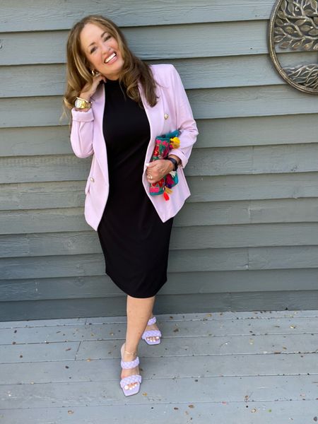 Add a fun pop of color to your basic black dress! 💜💜💜💜
My blazer is back in stock and available in some new Spring Colors!


#LTKshoecrush #LTKSeasonal #LTKcurves