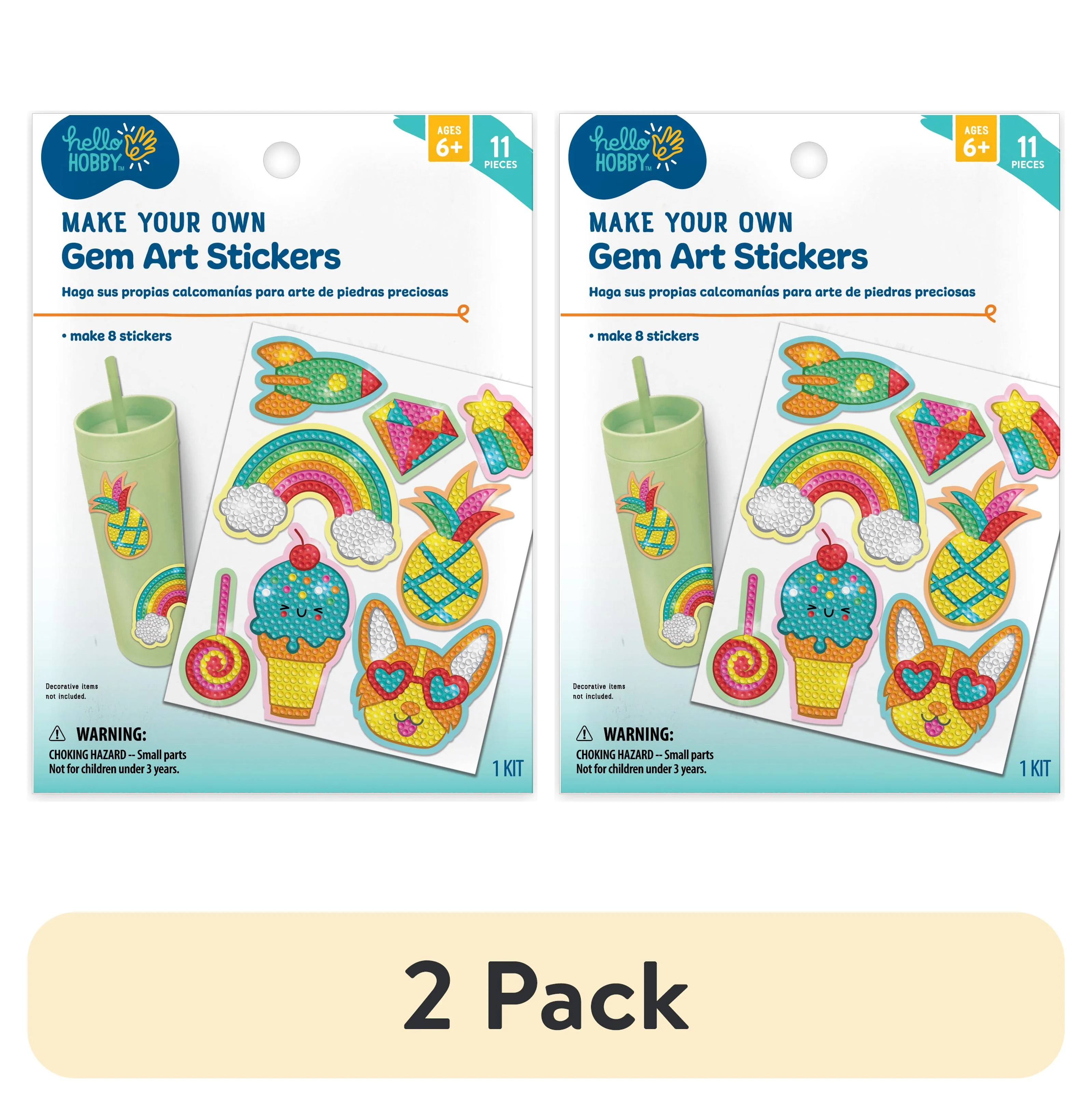 (2 pack) Hello Hobby Make Your Own Diamond Art Stickers Craft Kit, Unisex Child | Walmart (US)