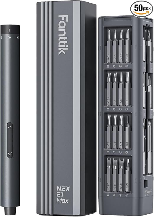 Fanttik E1 Max 3.7V Mini Electric Screwdriver, Precision Screwdriver Set, 50-in-1 Magnetic Bits, ... | Amazon (US)